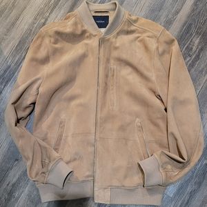Mens Lucky Brand Suede Bomber Large